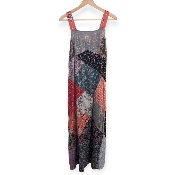Blue Sky Patchwork Embroidered Maxi Dress Large - Picture 1 of 10